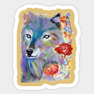 Fox and roses Sticker